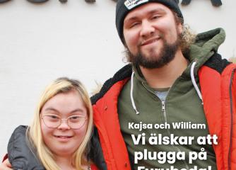 Framsida Furuboda.Nu nr 1 2023 - Kajsa och William älskar att gå på Furuboda!